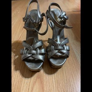 YSL Tribute heel sandals. Bronze color. Size 38.